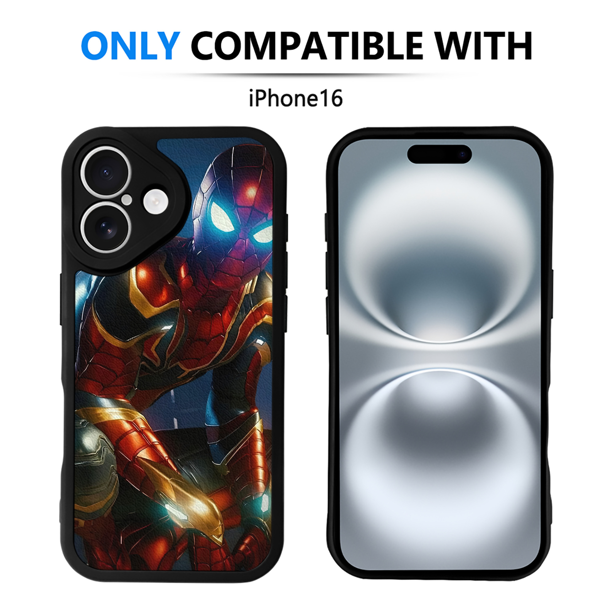 （画像用） Spider Man スパイダーマン 【iPhone 16シリーズ対応】シリコンスマホケース（レザー調） 材質：シリコン